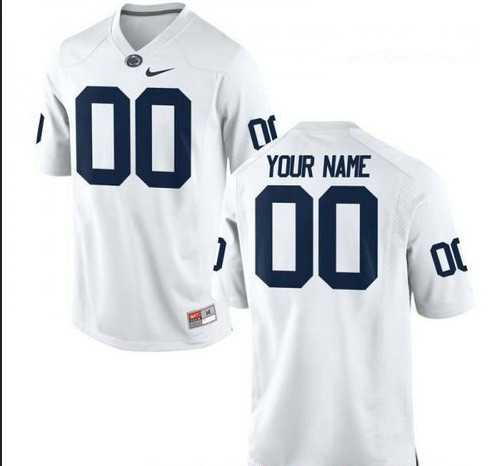 Men%27s Penn State Nittany Lions Customized Nike White Limited Football Jersey->customized ncaa jersey->Custom Jersey